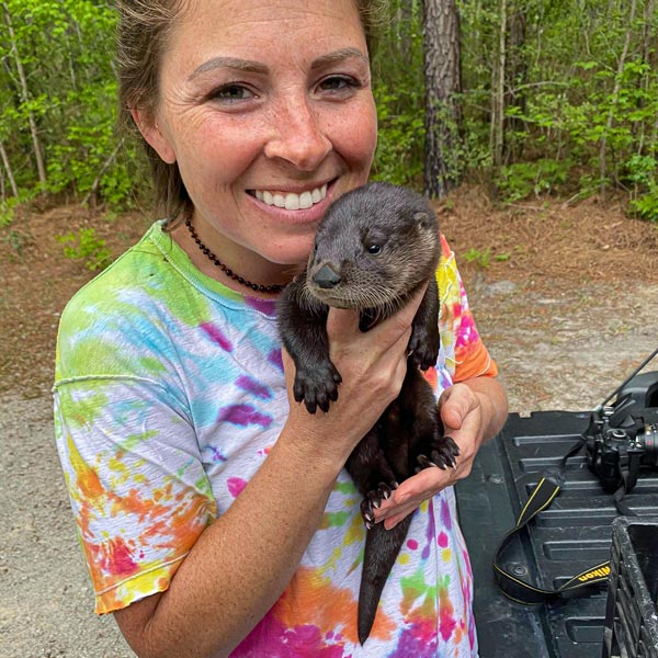 Holding Otto the rescue Otter