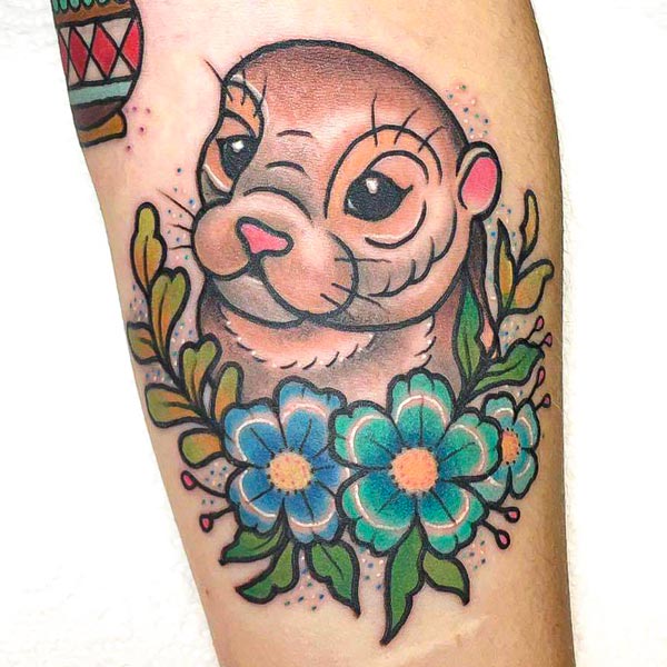Holly’s-Otter-Tattoo Holly's Otter Tattoo On Arm